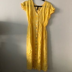 Yellow button down dress